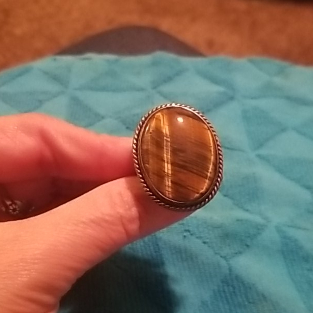 Tiger eye silver ring